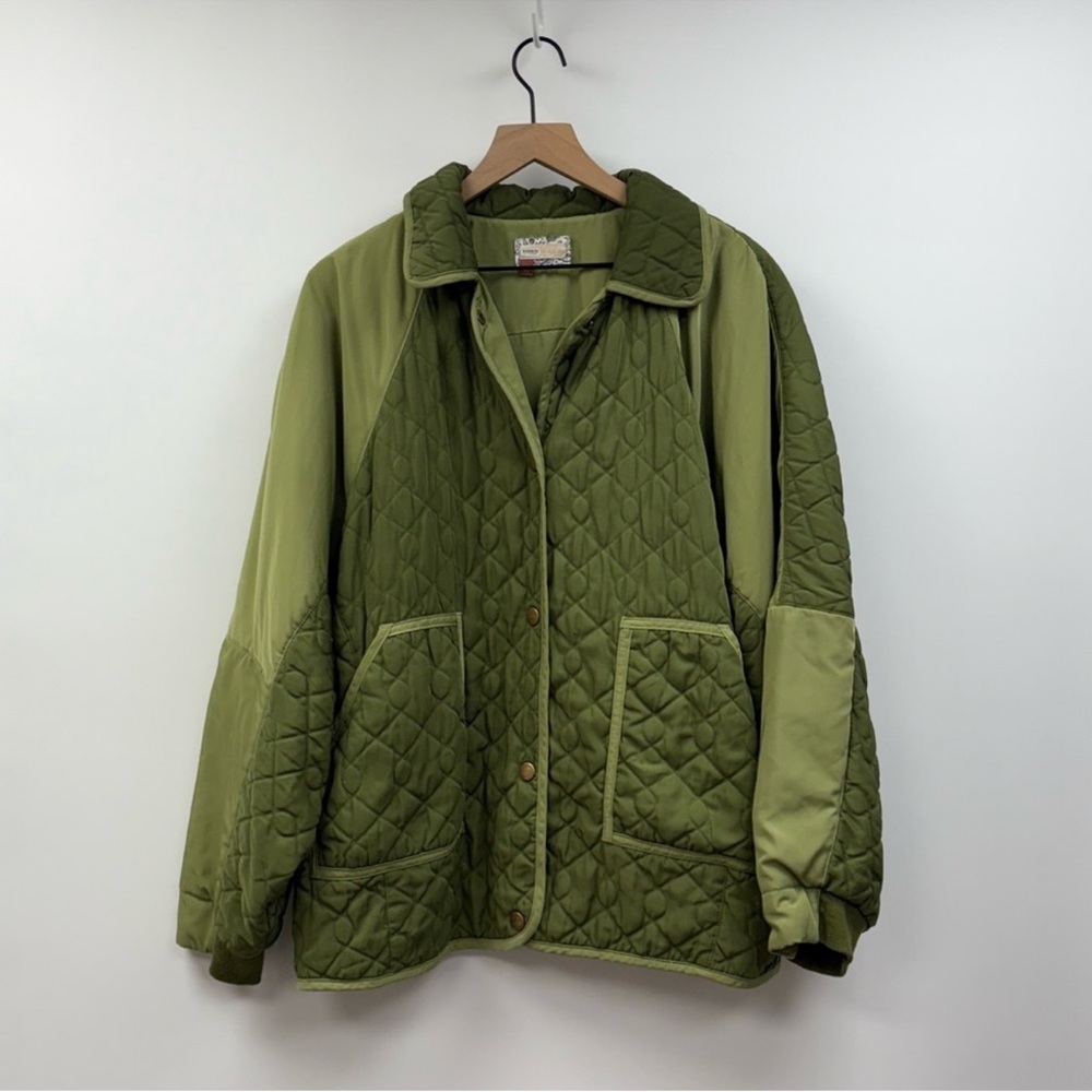 Anthropologie Pilcro green Quilted jacket Coat Sz large - Picture 8 of 15